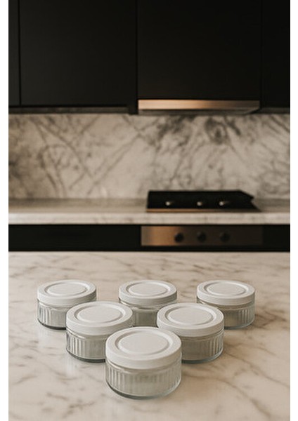 6'lı Hava Geçirmez Cam Saklama Kabı Seti - 140 cc | Kırık Beyaz Kapaklı, Sızdırmaz Saklama Kabı fiyatları