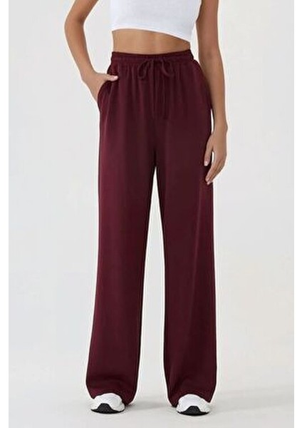 Wide Leg Beli Lastikli Örme Eşofman Altı