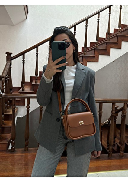 Kadın Gold Kilit Detaylı Ayarlanabilir Askılı Taba El Omuz ve Çapraz Çanta Mona fırsatları