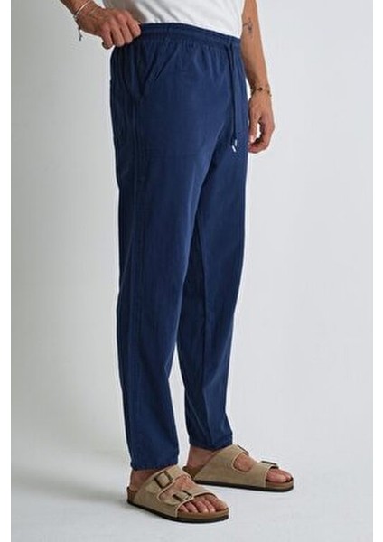 Erkek Büyük Beden %100 Pamuk Keten Görünümlü Pantolon E206 modelleri