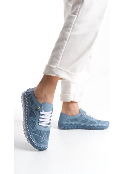 Hakiki Deri Delikli Yazlık Yumuşak Rahat Esnek Bağcıklı Günlük Anne Casual Kadın Ayakkabı fiyatları