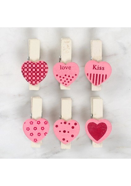 Loren Dekoratif Pembe Kalp Desenli Mandal 6'lı fiyatları