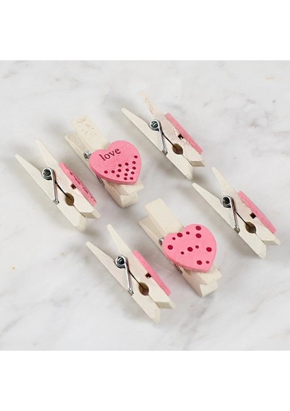 Loren Dekoratif Pembe Kalp Desenli Mandal 6'lı modelleri