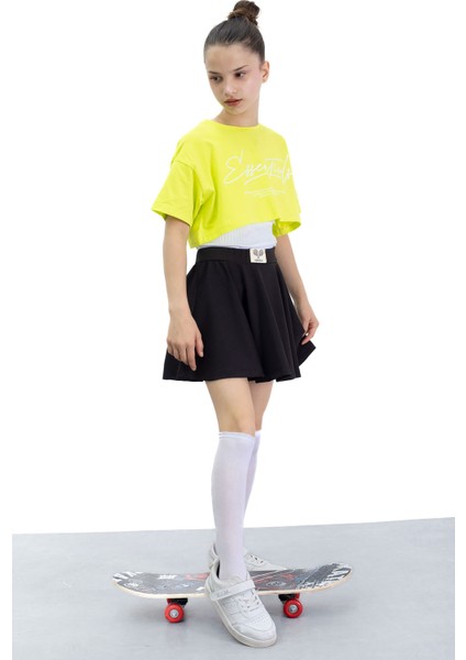 Siyah Beli Lastikli Fitilli Kız Çocuk Tenis Eteği 21044 fırsatları