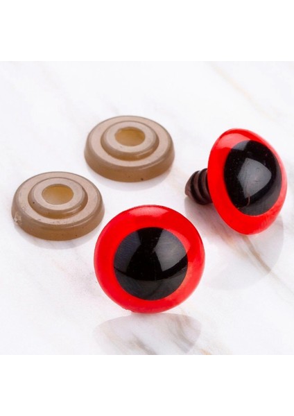 Loren 18 mm Kırmızı 5 Çift Amigurumi Göz