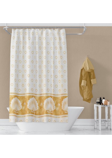 Banyo Perdesi 1X100X200 Tek Kanat Duş Perdesi Halka Hediyeli 4910 Beyaz