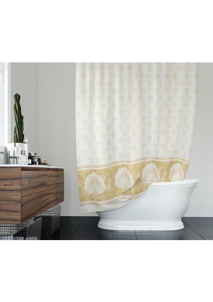 Banyo Perdesi 1X100X200 Tek Kanat Duş Perdesi Halka Hediyeli 4910 Beyaz modelleri