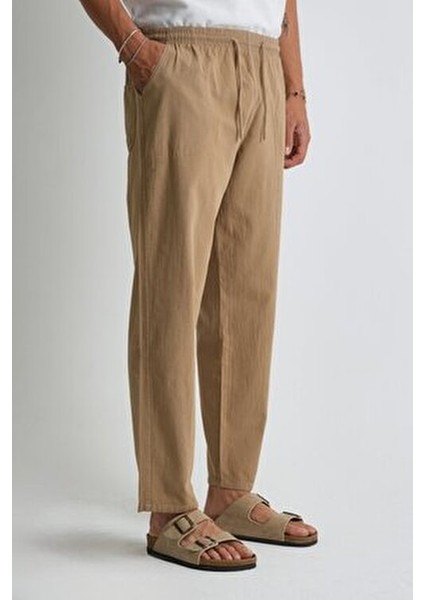 Erkek Büyük Beden %100 Pamuk Keten Görünümlü Pantolon E206
