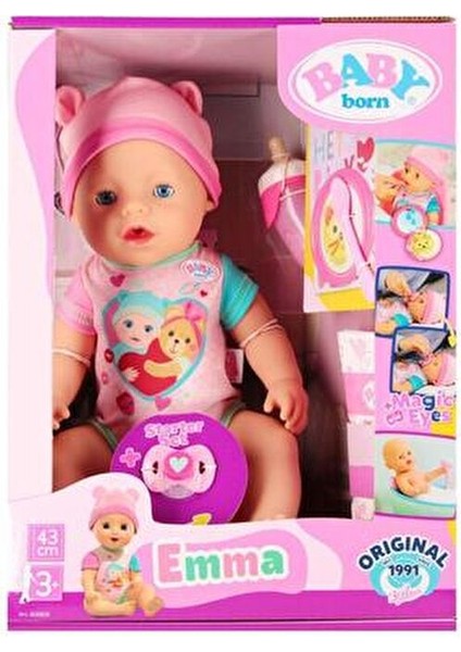 43CM Kız Emma Bebek Pembe Renkli Uyuyabilen Mucize Bebek ile Eğlenceli Oyun modelleri