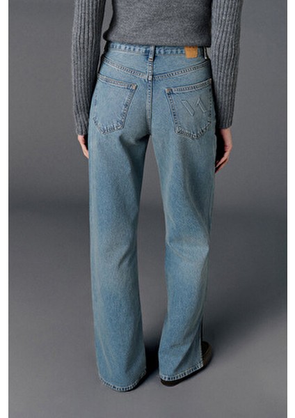 V1910 Yüksek Bel Paçası Yırtmaçlı Jean modelleri