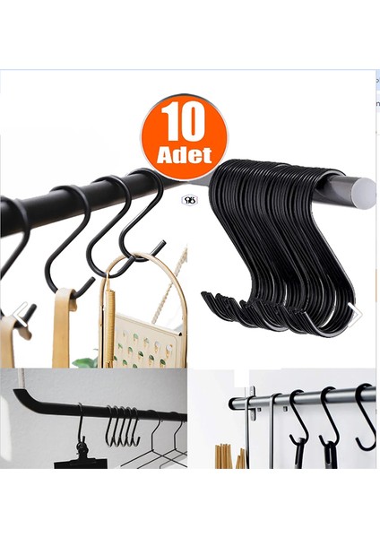 Metal Kanca, S Kanca, Es Kanca, Banyo Kanca, Mutfak Kanca, Demir Kanca (Siyah)