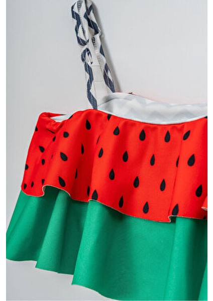 Kız Çocuk Bikini Takımı Karpuz Deseni ile Eğlenceli Yaz Stili 2 Parça fırsatları