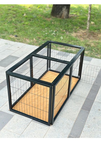 Metal Profilli Kedi Köpek Çit 120 MMX60 mm Yükseklik:60 cm Üstü Kapalı, Kapılı Üzeri Açılabilir