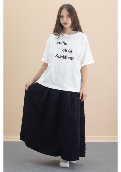 Ekru Kız Çocuk Kısa Kol Tişörtlü Etekli Takım 20549 modelleri