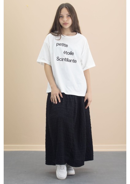 Ekru Kız Çocuk Kısa Kol Tişörtlü Etekli Takım 20549 fırsatları