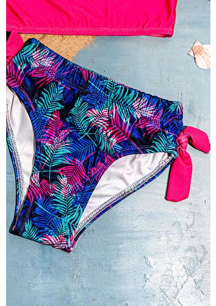 Yaprak Desenli Kız Çocuk Mayo Bikini Takım fırsatları