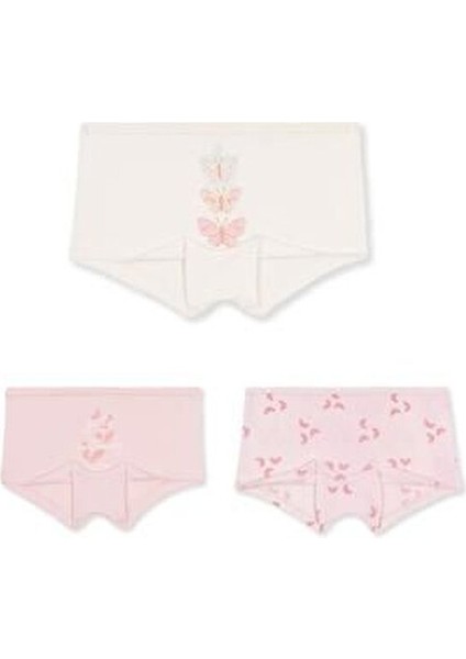 Kız Çocuk Pamuklu Renkli Baskılı Boxer 3'lü Paket Rahat ve Esnek 3 Adet