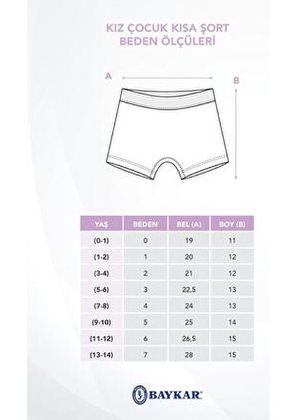 Kız Çocuk Pamuklu Renkli Baskılı Boxer 3'lü Paket Rahat ve Esnek 3 Adet indirimleri