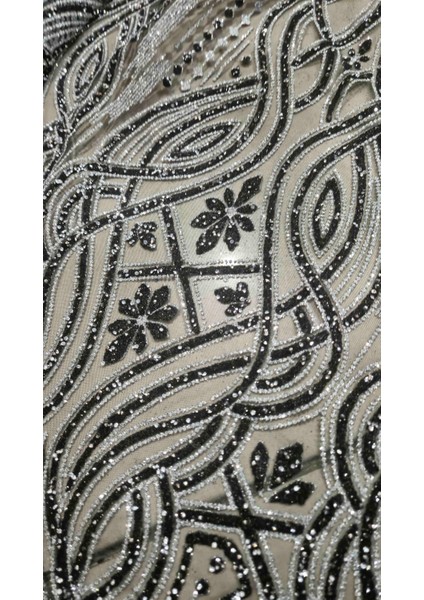 Taş Işlemeli Simli Tül Abiye Kumaş fiyatları