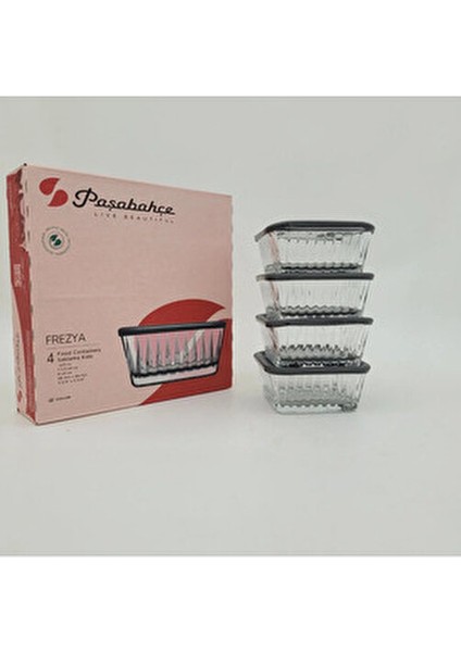 Frezya 12'li Gri Kapaklı Kase Çerezlik Çok Amaçlı Saklama Kabı 225 cc Orjin. Kutulu