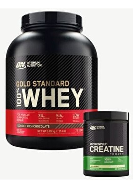 Whey Gold Standard Çikolata Aromalı 2.26KG Kreatin 317G Kas Seti