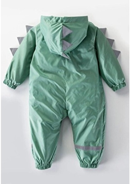 Yeni Sezon Dinozor Dikenli Figürlü Kapüşonlu Pamuk Astarlı Ünisex Bebek&çocuk Yağmurluk Mont Tulum fırsatları