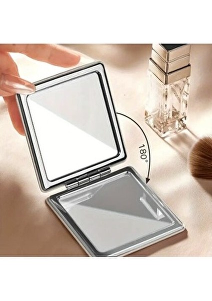 Kare Suni Deri Cep Aynası Beyaz 2x Büyüteçli Katlanabilir Çanta Boyu Ayna indirimleri