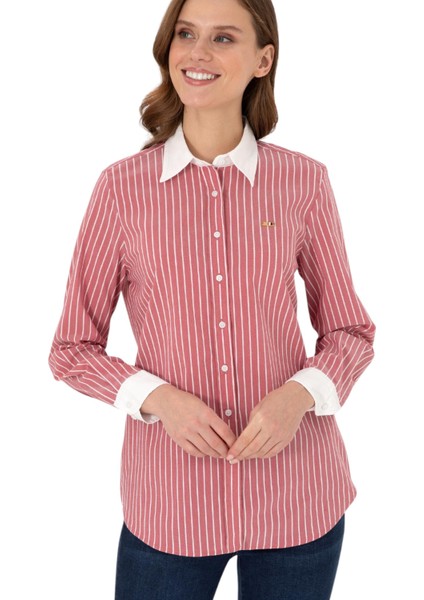 Kadın Çizgili Uzun Kollu Tunik Gömlek