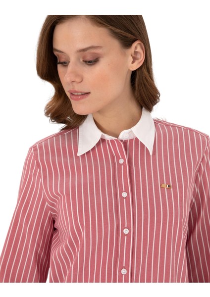 Kadın Çizgili Uzun Kollu Tunik Gömlek modelleri