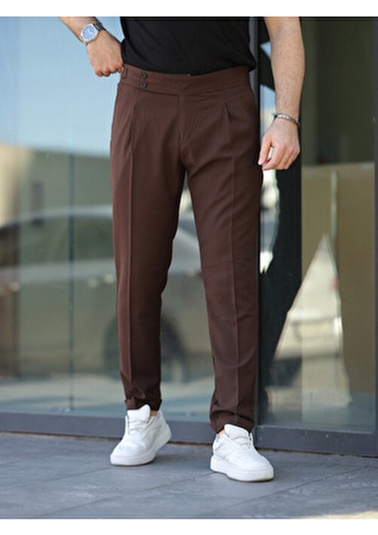 Erkek Old Money Pileli Duble Paça Kumaş Pantolon modelleri
