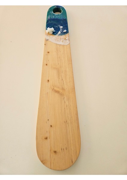 Doğal Sedir Ağacı & Epoksi Sunumluk( Deniz Temalı ) Mavi-Beyaz fırsatları