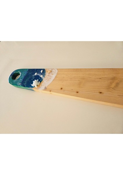 Doğal Sedir Ağacı & Epoksi Sunumluk( Deniz Temalı ) Mavi-Beyaz indirimleri