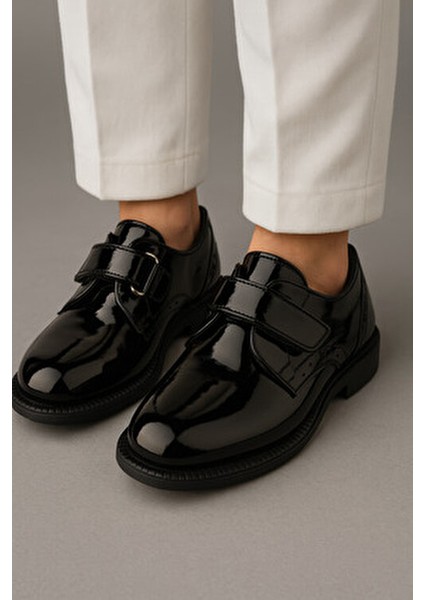 Erkek Çocuk Sünnet Ayakkabısı Erkek Çocuk Siyah Rugan Sünnet ve Düğün Ayakkabısı