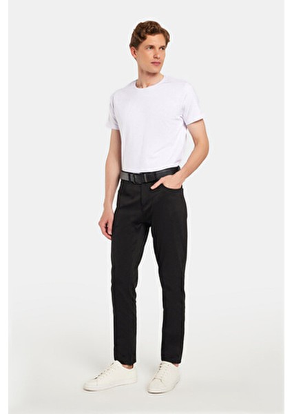 Erkek Regular Fit Rahat Kesim Kanvas Siyah Pantolon modelleri