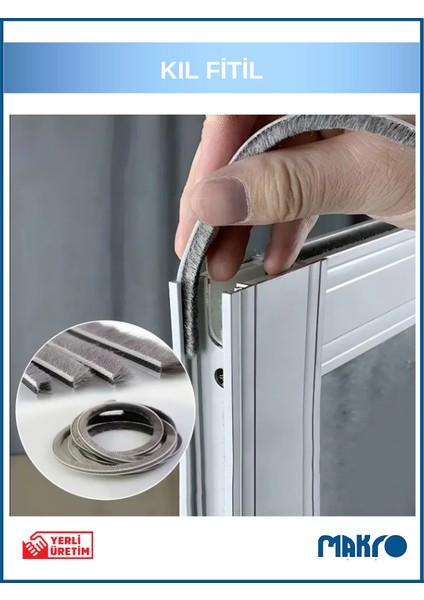 Alüminyum Pvc Kapı Pencere Cam Balkon Kıl Fitili En 6,7mm - Kıl Uzunluğu: 15MM - 5 Metre modelleri