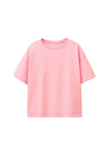 Kız Çocuk T-Shirt 4'lü Set %100 Pamuk Kısa Kol Günlük Tarz 4 Renk Seçeneği modelleri