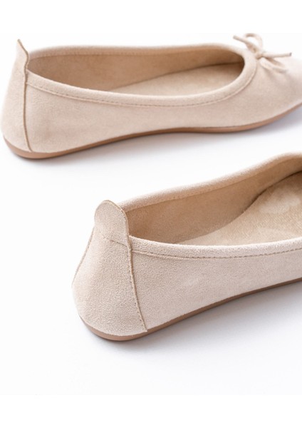 6101 Bej Süet Fiyonklu Günlük Kadın Babet indirimleri