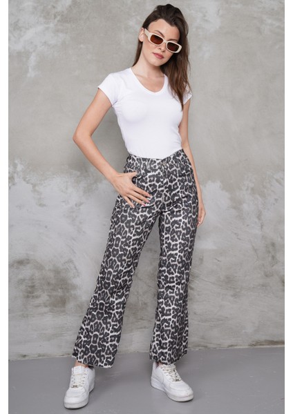 Leopar Desenli Boy Fit Kesik Paça Jean Leopar / 31 fırsatları