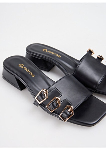 Siyah Kadın Topuklu Terlik Daıthı indirimleri