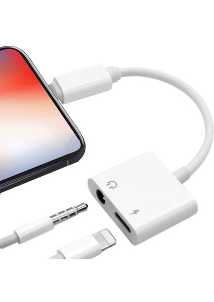 Ip 7-8-Plus-X Serisi Lightning Kulaklık-Şarj Çevirici Adaptör