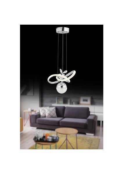 Istanbul Avize Begonvil Gümüş 3 Renkli Ledli Modern Lüx LED Avize indirimleri