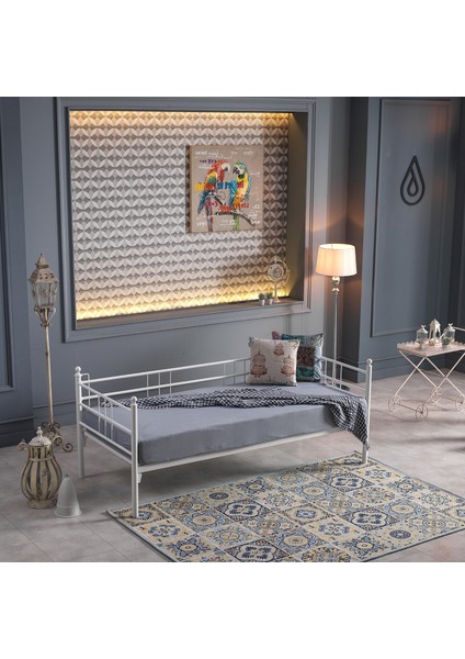 Bohemia Daybed Tek Kişilik Sedir Divan Metal Karyola 90X200