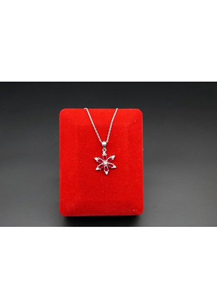 925 Ayar Gümüş Pembe Lotus Kadın Kolye SK00054