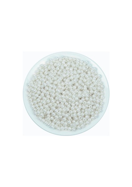 6 mm 50 Gram Inci Boncuk - Beyaz - Çanta ve Takı Yapımı Için
