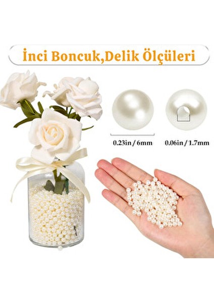 6 mm 50 Gram Inci Boncuk - Beyaz - Çanta ve Takı Yapımı Için fiyatları