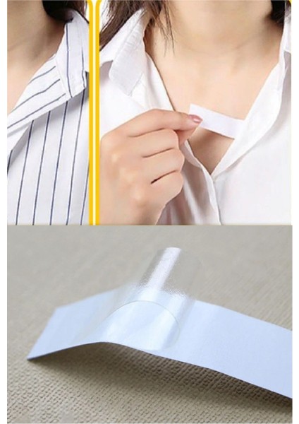 72 Adet Çift Taraflı Transparan Dekolte Kapatıcı Yapışkan Paça Boyu Düzeltici -Askılı Elbise Bandı modelleri