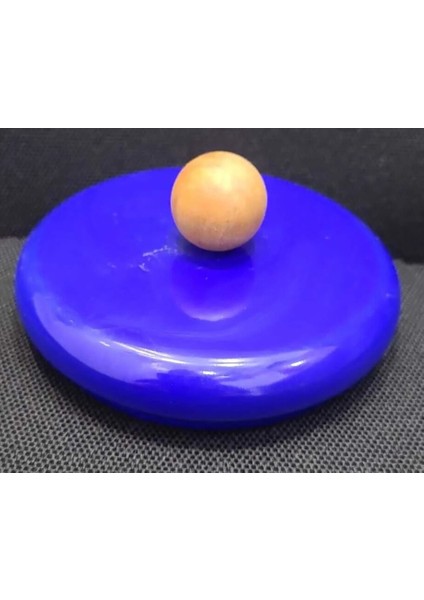 Çaydanlık Demlik Için Top Ahşap Tutmaçlı Lacivert Emaye 1 Adet 9cm Kapak