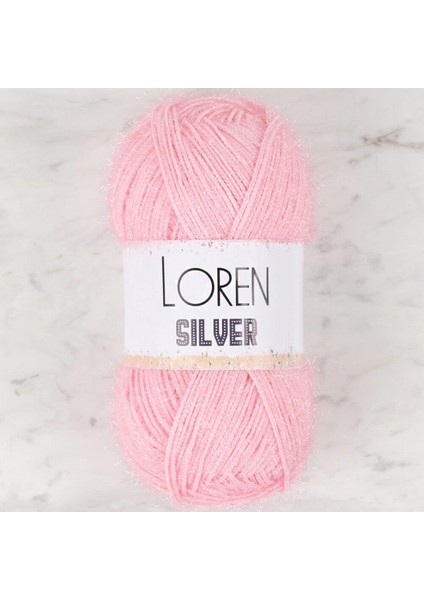 Loren Silver Toz Pembe El Örgü Ipi - RS0013 - 34074