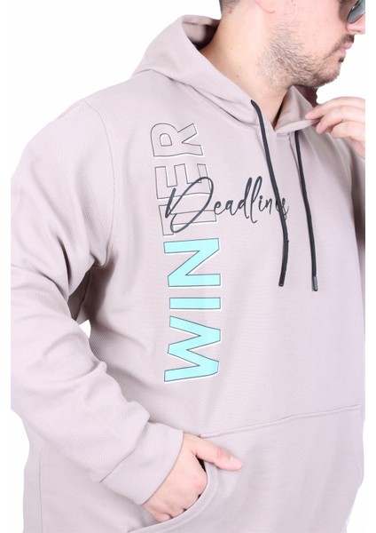 Büyük Beden Kapüşonlu Sweat Double Face Winter 25700 Bej fiyatları