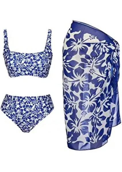 Pareolu Straplez Askılı Bikini Takım